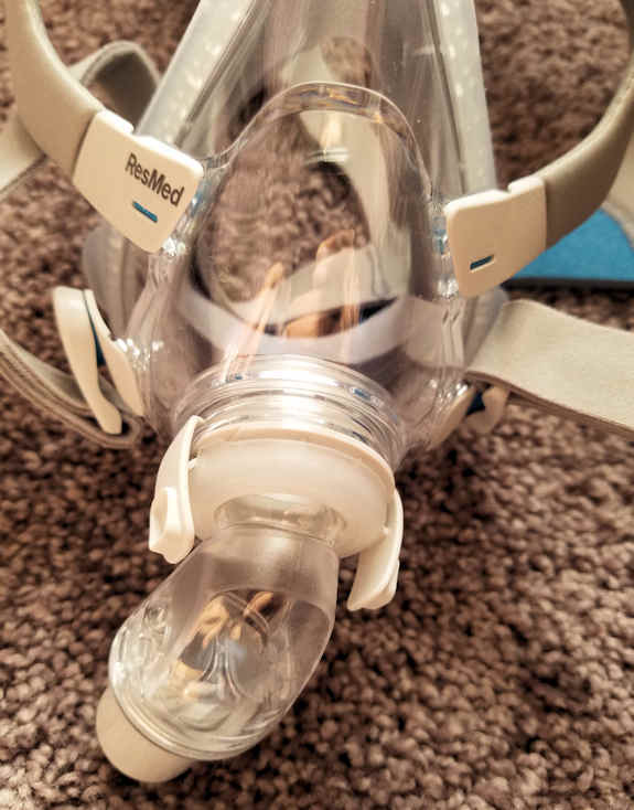 close-up of CPAP face mask