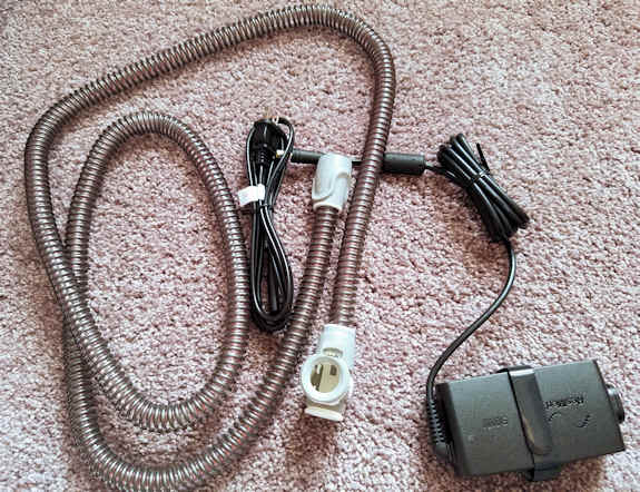 Hose and cord of a CPAP machine